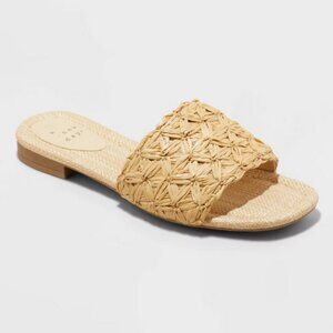 a new day Woven Slide Sandals in Natural Tan